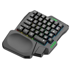 USB Keyboard One-handed Wired 35 Keys Luminous Gaming Keyboards For Tablet Colorful Ergonomics Gamer Keypad Hand Rest