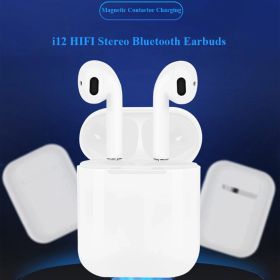 i12 Wireless Earbuds, Bluetooth 5.0 Touch in-Ear Wireless Earphones, 48 Hours Play Time, White