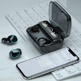 Wireless Earbuds Bluetooth 5.1 Earphones IPX7 Waterproof with LCD Display Charging Case, 9D Noise Reduction, 220H Call Time, Black