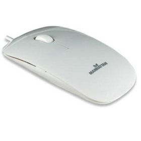 Manhattan USB Optical Mouse with Scroll Wheel, 1000dpi, White