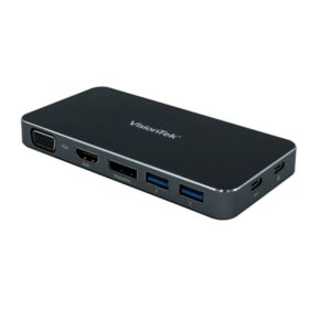 VisionTek VT200 USB-C Portable Dock - Dual Display - 100W Power Passthrough