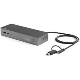 Star Tech.com USB-C &amp; USB-A Dock - Hybrid Universal Laptop Docking Station w/ 100W Power Delivery - Dual Monitor 4K 60Hz HDMI &amp; DisplayPort