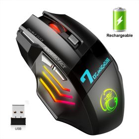 Wireless Gaming Mouse Bluetooth Computer Mouse Gamer Rechargeable Silent Mice With Backlit LED Ergonomic RGB Mause For PC Laptop (Color: Bluetooth MOUSE)
