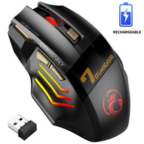 Wireless Gaming Mouse Bluetooth Computer Mouse Gamer Rechargeable Silent Mice With Backlit LED Ergonomic RGB Mause For PC Laptop (Color: 2.4G USB MOUSE)