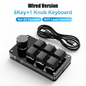 Programming Macro Custom Knob Keyboard RGB 3 Key Copy Paste Mini Button Photoshop Gaming Keypad Mechanical Hotswap Macropad (Color: 6 Key Wired4)