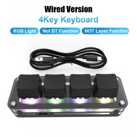 Programming Macro Custom Knob Keyboard RGB 3 Key Copy Paste Mini Button Photoshop Gaming Keypad Mechanical Hotswap Macropad (Color: RGB 4 Key Wired)