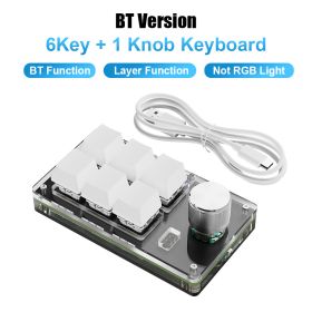 Programming Macro Custom Knob Keyboard RGB 3 Key Copy Paste Mini Button Photoshop Gaming Keypad Mechanical Hotswap Macropad (Color: 6 Key BT1)