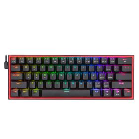 K617 RGB USB Mini Mechanical Gaming Keyboard Red Switch 61 Keys Wired detachable cable; portable for travel (Color: K617RGB)