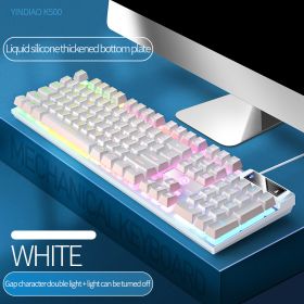 104 Keys Gaming Keyboard Wired Keyboard Color Matching Backlit Mechanical Feel Computer E-sports Peripherals for Desktop Laptop (Color: Mixed light12)