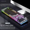 104 Keys Gaming Keyboard Wired Keyboard Color Matching Backlit Mechanical Feel Computer E-sports Peripherals for Desktop Laptop
