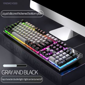104 Keys Gaming Keyboard Wired Keyboard Color Matching Backlit Mechanical Feel Computer E-sports Peripherals for Desktop Laptop (Color: Mixed light8)