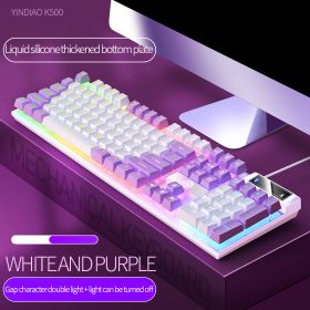 104 Keys Gaming Keyboard Wired Keyboard Color Matching Backlit Mechanical Feel Computer E-sports Peripherals for Desktop Laptop (Color: Mixed light5)