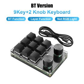 Programming Macro Custom Knob Keyboard RGB 3 Key Copy Paste Mini Button Photoshop Gaming Keypad Mechanical Hotswap Macropad (Color: 9 Key BT)
