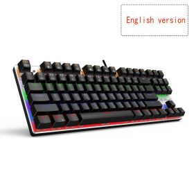 Edition Mechanical Keyboard 87 keys Blue Switch Gaming Keyboards for Tablet Desktop Russian sticker (Color: 87 backlit black US)