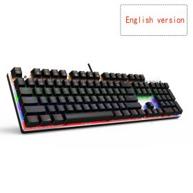 Edition Mechanical Keyboard 87 keys Blue Switch Gaming Keyboards for Tablet Desktop Russian sticker (Color: 104 backlit black US)
