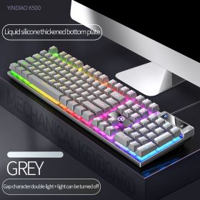 104 Keys Gaming Keyboard Wired Keyboard Color Matching Backlit Mechanical Feel Computer E-sports Peripherals for Desktop Laptop (Color: Mixed light10)