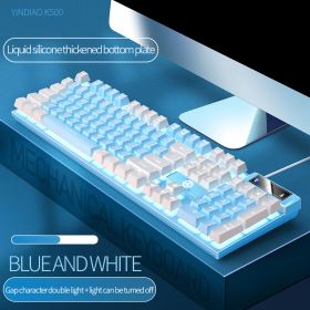 104 Keys Gaming Keyboard Wired Keyboard Color Matching Backlit Mechanical Feel Computer E-sports Peripherals for Desktop Laptop (Color: White light3)