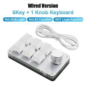 Programming Macro Custom Knob Keyboard RGB 3 Key Copy Paste Mini Button Photoshop Gaming Keypad Mechanical Hotswap Macropad (Color: 6 Key Wired)