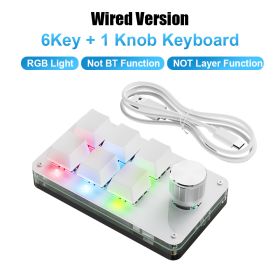 Programming Macro Custom Knob Keyboard RGB 3 Key Copy Paste Mini Button Photoshop Gaming Keypad Mechanical Hotswap Macropad (Color: RGB 6 Key Wired3)