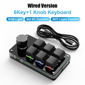 Programming Macro Custom Knob Keyboard RGB 3 Key Copy Paste Mini Button Photoshop Gaming Keypad Mechanical Hotswap Macropad (Color: RGB 6 Key Wired)