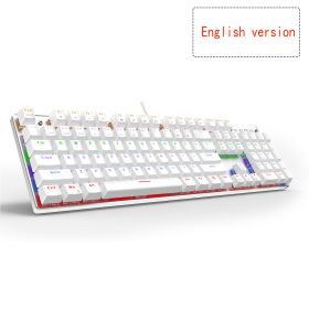 Edition Mechanical Keyboard 87 keys Blue Switch Gaming Keyboards for Tablet Desktop Russian sticker (Color: 104 backlit white US)