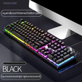 104 Keys Gaming Keyboard Wired Keyboard Color Matching Backlit Mechanical Feel Computer E-sports Peripherals for Desktop Laptop (Color: Mixed light11)