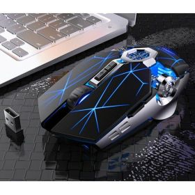 Wireless Optical 2.4G USB Gaming Mouse 1600DPI 7 Color LED Backlit Rechargeable Silent Mice For PC Laptop (Color: Black)