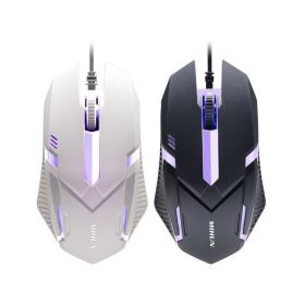 New Backlight Wired Gaming Mouse 1000 DPI RGB Light Computer Mouse Gamer Mice Ergonomic Design USB Gaming Mice For PC Laptop (Color: White)