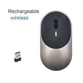 Bluetooth 5.1 2.4G Wireless Dual Mode Rechargeable Mouse Optical USB Gaming Computer Charing Mause New Arrival for Mac Ipad PC (Color: Wireless Grey)