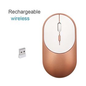 Bluetooth 5.1 2.4G Wireless Dual Mode Rechargeable Mouse Optical USB Gaming Computer Charing Mause New Arrival for Mac Ipad PC (Color: Wireless Rose Gold)