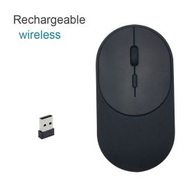 Bluetooth 5.1 2.4G Wireless Dual Mode Rechargeable Mouse Optical USB Gaming Computer Charing Mause New Arrival for Mac Ipad PC (Color: Wireless black)