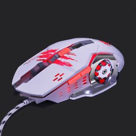 Professional gamer Gaming Mouse 8D 3200DPI Adjustable Wired Optical LED Computer Mice USB Cable Mouse for laptop PC (Color: MMR4 white)