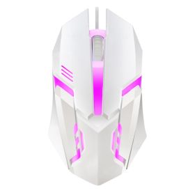 New S1 Gaming Mouse 7 Colors LED Backlight Ergonomics USB Wired Gamer Mouse Flank Cable Optical Mice Gaming Mouse (Color: White)