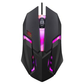 New S1 Gaming Mouse 7 Colors LED Backlight Ergonomics USB Wired Gamer Mouse Flank Cable Optical Mice Gaming Mouse (Color: Black)