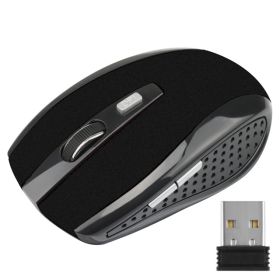 Wireless Mouse Gaming 2.4GHz Adjustable DPI 6 Buttons Optical Mouse USB Receiver Gamer For Mouse Mice For pc Laptop computer (Color: Bright black)