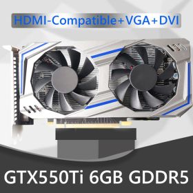 GTX550Ti 1GB 2GB 4GB 6GB 8GB Computer Graphic Card 192bit GDDR5 NVIDIA PCI-Express 2.0 Gaming Video Cards with Dual Cooling Fans (Color: 6GB GDDR5 Silver)