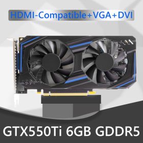 GTX550Ti 1GB 2GB 4GB 6GB 8GB Computer Graphic Card 192bit GDDR5 NVIDIA PCI-Express 2.0 Gaming Video Cards with Dual Cooling Fans (Color: 6GB GDDR5 Blue)