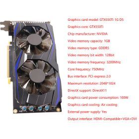Genuine Brand New GTX Graphics Card 128bit GDDR5 GTX 1050 TI/960/550TI/650TI/750TI 4G/2G NVIDIA Gaming Geforce Video Card (Color: GTX550Ti 1GB)