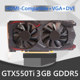 GTX550Ti 1GB 2GB 4GB 6GB 8GB Computer Graphic Card 192bit GDDR5 NVIDIA PCI-Express 2.0 Gaming Video Cards with Dual Cooling Fans (Color: 3GB D5)