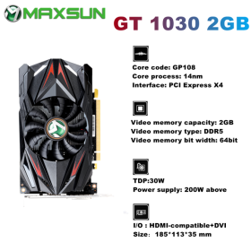 MAXSUN Graphic Cards GTX1650 GTX1050Ti GT1030 GT730 4GB DDR5 DDR4 GPU 128Bit Video Gaming Card For PC Computer New (Color: GT1030 2GB DDR5)