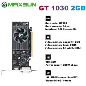 MAXSUN Graphic Cards GTX1650 GTX1050Ti GT1030 GT730 4GB DDR5 DDR4 GPU 128Bit Video Gaming Card For PC Computer New (Color: GT1030 2GB)