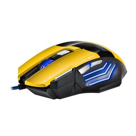 Computer Mouse Gamer Ergonomic Gaming Mouse USB Wired Game Mause 5500 DPI Silent Mice With LED Backlight 7 Button For PC Laptop (Color: Yellow)