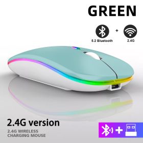 Rechargeable Bluetooth Wireless Mouse with 2.4GHz USB RGB 1600DPI Mouse for Computer Laptop Tablet PC Macbook Gaming Mouse Gamer (Color: Dual Mode Wireless8)