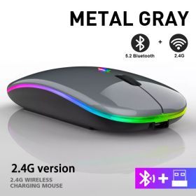 Rechargeable Bluetooth Wireless Mouse with 2.4GHz USB RGB 1600DPI Mouse for Computer Laptop Tablet PC Macbook Gaming Mouse Gamer (Color: Dual Mode Wireless)