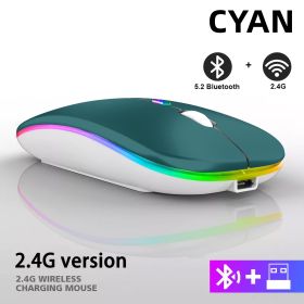 Rechargeable Bluetooth Wireless Mouse with 2.4GHz USB RGB 1600DPI Mouse for Computer Laptop Tablet PC Macbook Gaming Mouse Gamer (Color: Dual Mode Wireless4)
