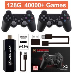 128G 40000 Games Retro Game Console 4K HD Video Game Console 2.4G Double Wireless Controller Game Stick For PSP PS1 GBA (Color: 128G 40K Games)