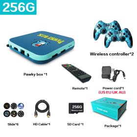 Pawky Box Game Console for PS1/DC/Naomi 50000+ Games Super Console WiFi Mini TV Kid Retro 4K Video Game Player (Color: 256G 50000 Games BG)