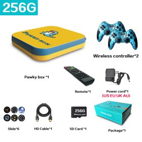 Pawky Box Game Console for PS1/DC/Naomi 50000+ Games Super Console WiFi Mini TV Kid Retro 4K Video Game Player (Color: 256G 50000 Games YB)