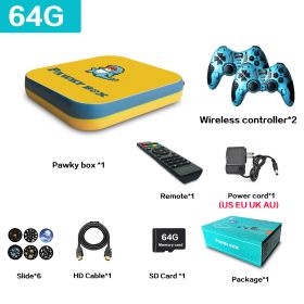 Pawky Box Game Console for PS1/DC/Naomi 50000+ Games Super Console WiFi Mini TV Kid Retro 4K Video Game Player (Color: 64G 33000 Games YB)