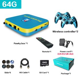 Pawky Box Game Console for PS1/DC/Naomi 50000+ Games Super Console WiFi Mini TV Kid Retro 4K Video Game Player (Color: 64G 33000 Games BY)